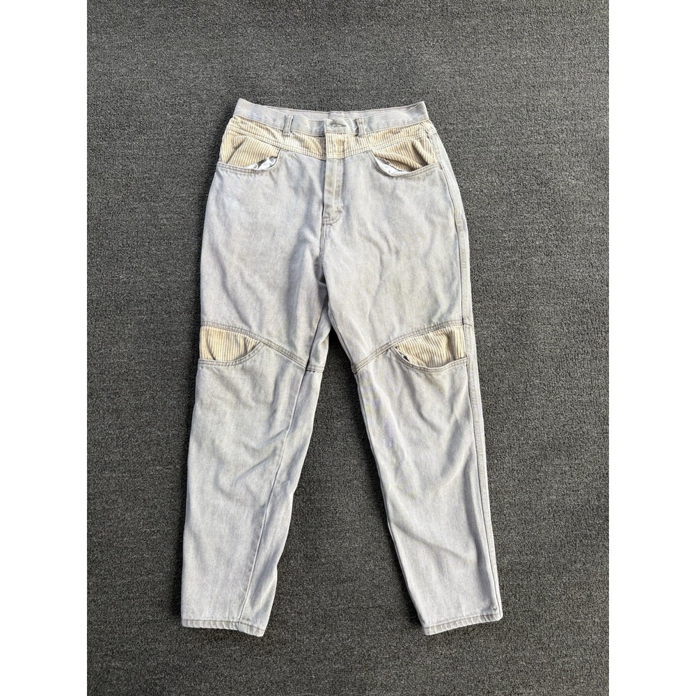 Vintage Gitano Womens Size 16 Gray Denim Corduroy Panel Jeans
